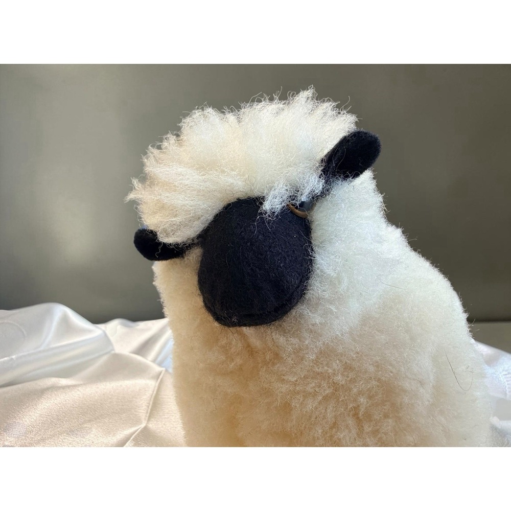 New Wool Pile Stuffed Sheep Plush Toy Collectible Pure Wool Animal Plush Item - Picture 5 of 10